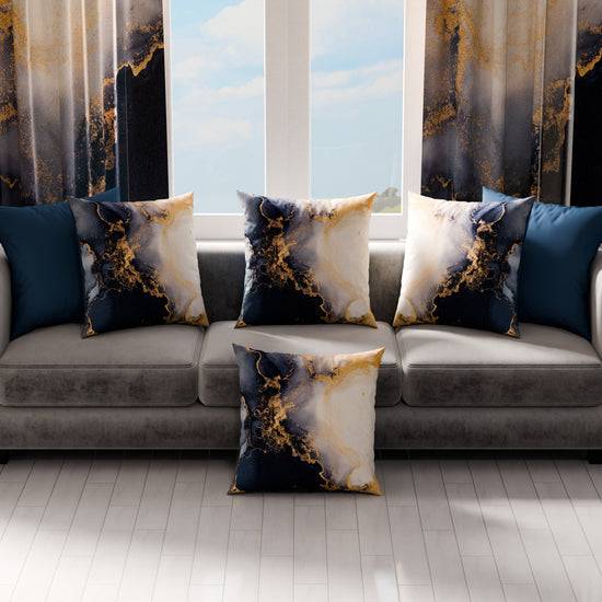 PETTI Cuscini, Copricuscini Divano, Cuscini Arredo in Stampa Digitale Marble 08 Blu Cyber Monday
