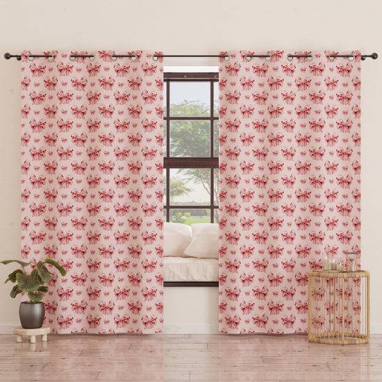 PETTI Tenda Arredo da Interno a Pannelli con Anelli Fiocco Rosa Liquidazione