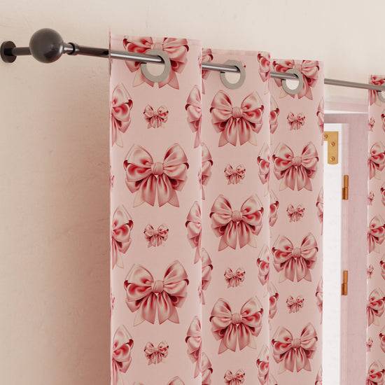 PETTI Tenda Arredo da Interno a Pannelli con Anelli Fiocco Rosa Liquidazione