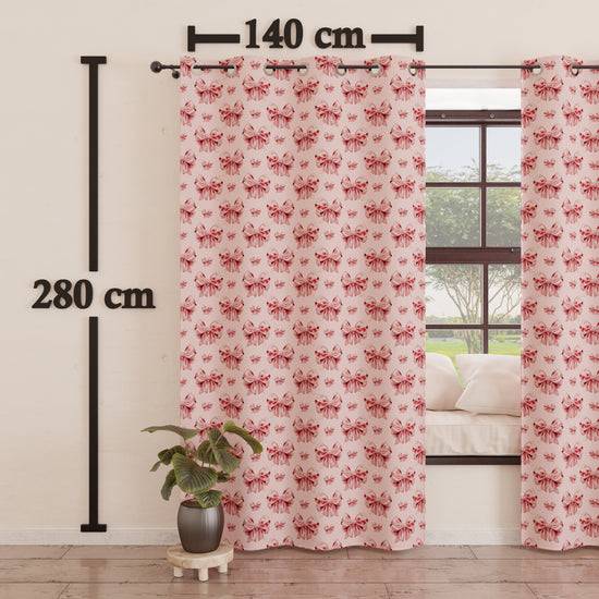 PETTI Tenda Arredo da Interno a Pannelli con Anelli Fiocco Rosa Liquidazione