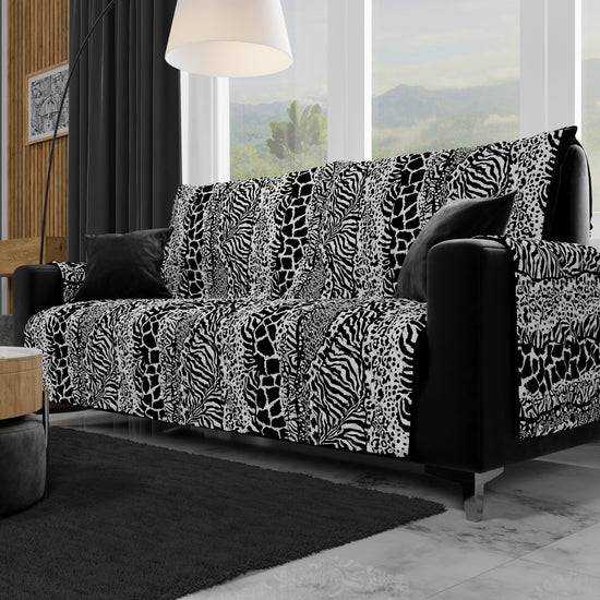 PETTI Copridivano, Salvadivano in Stampa Digitale, Reversibile, Animalier Zebrato Ultimi due giorni