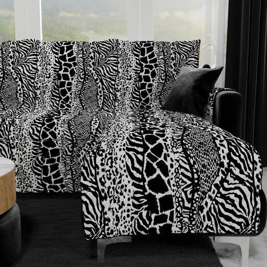 PETTI Copridivano Angolare, Copridivano con Penisola in Stampa Digitale, Animalier Zebrato Fino al 65% di sconto