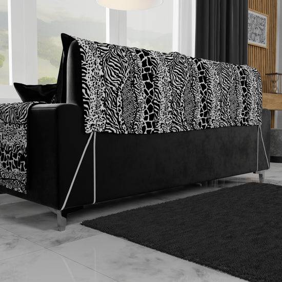 PETTI Copridivano Angolare, Copridivano con Penisola in Stampa Digitale, Animalier Zebrato Fino al 65% di sconto