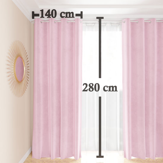 PETTI Tenda a Pannello in Velluto per Interni con Anelli, 140x280 cm, Rosa Fino al 55% di sconto