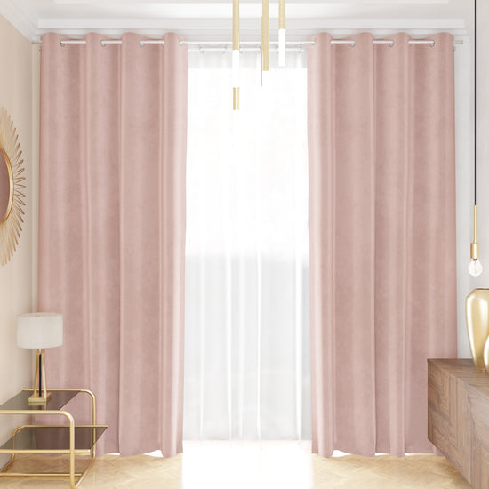 PETTI Tenda a Pannello in Velluto per Interni con Anelli, 140x280 cm, Cipria