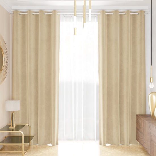 PETTI Tenda a Pannello in Velluto per Interni con Anelli, 140x280 cm, Panna Enormi sconti