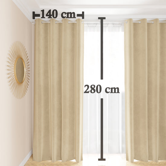 PETTI Tenda a Pannello in Velluto per Interni con Anelli, 140x280 cm, Panna Enormi sconti