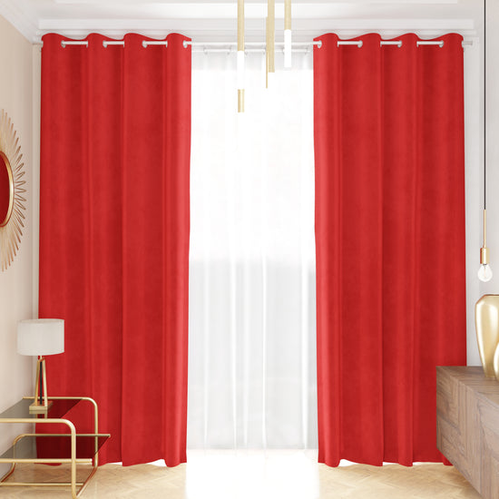 PETTI Tenda a Pannello in Velluto per Interni con Anelli, 140x280 cm, Rosso Trasporto libero internazionale