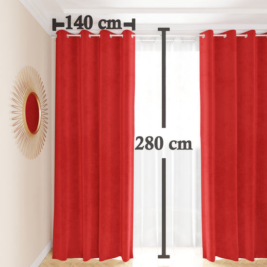 PETTI Tenda a Pannello in Velluto per Interni con Anelli, 140x280 cm, Rosso Trasporto libero internazionale