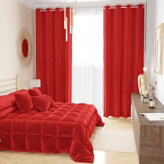 PETTI Tenda a Pannello in Velluto per Interni con Anelli, 140x280 cm, Rosso Trasporto libero internazionale