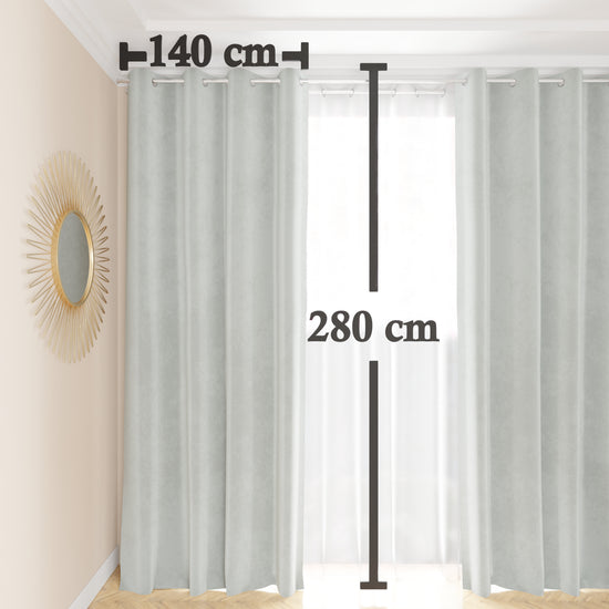 PETTI Tenda a Pannello in Velluto per Interni con Anelli, 140x280 cm, Grigio Chiaro Limitato a 3 giorni