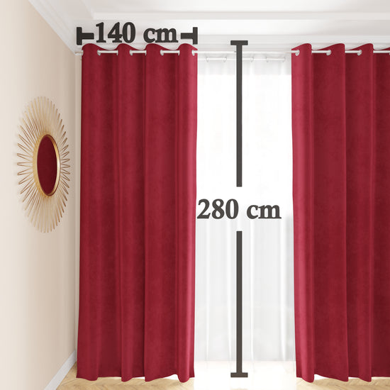 PETTI Tenda a Pannello in Velluto per Interni con Anelli, 140x280 cm, Bordeaux Duty-free