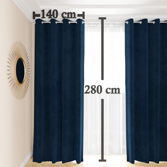 PETTI Tenda a Pannello in Velluto per Interni con Anelli, 140x280 cm, Blu Sconti questo mese