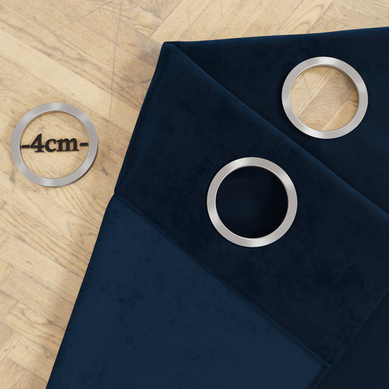 PETTI Tenda a Pannello in Velluto per Interni con Anelli e Pizzo Rebrodè, 140x280 cm, Blu by Sissy 2025