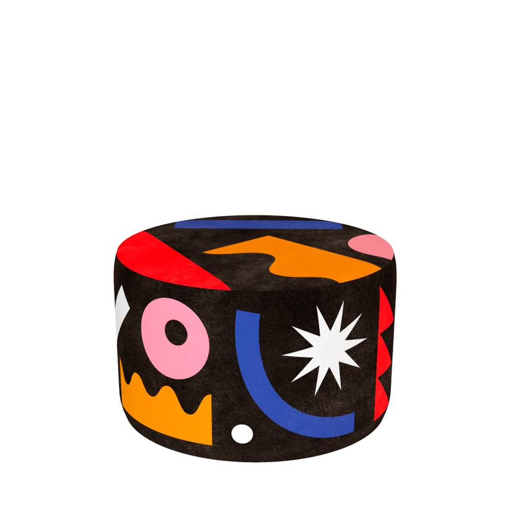Qeeboo Pouf Oggian Landscape Black M Vendita