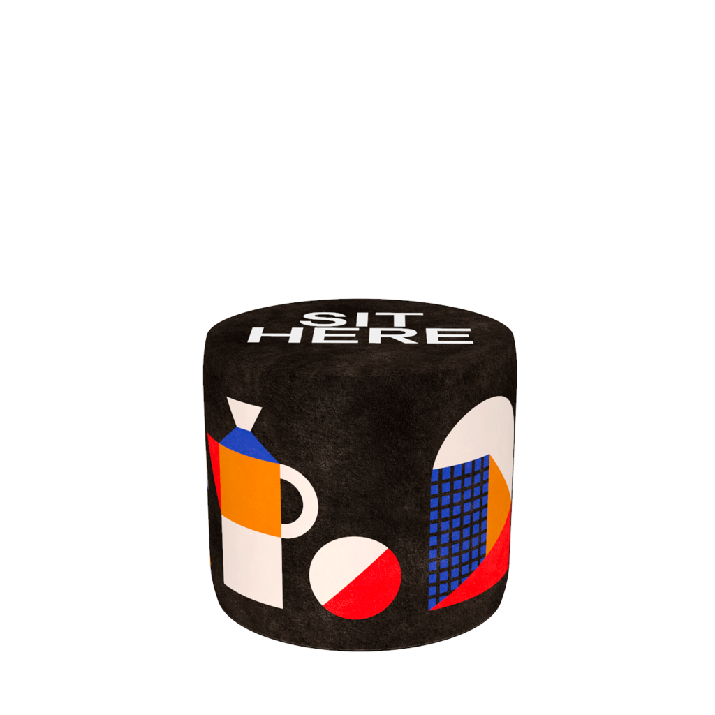 Qeeboo Pouf Oggian Sit Here Black S Spedizione Gratuita