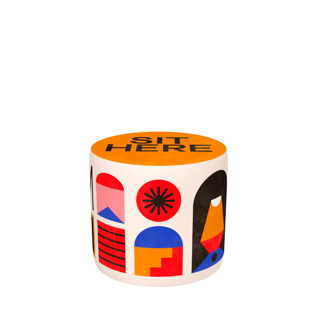 Qeeboo Pouf Oggian Sit Here Orange S Soddisfazione Garantita