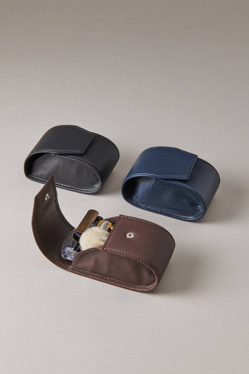 Lorenzi Milano Set rasoio pennello barba viaggio in Ottone anticato Saldi Di Fabbrica