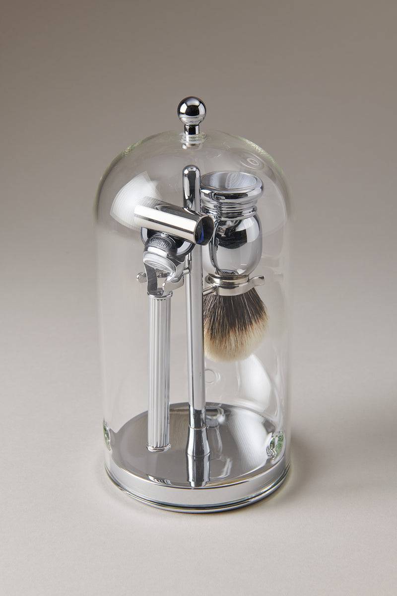 Lorenzi Milano Set barba toilette con campana in Ottone cromato