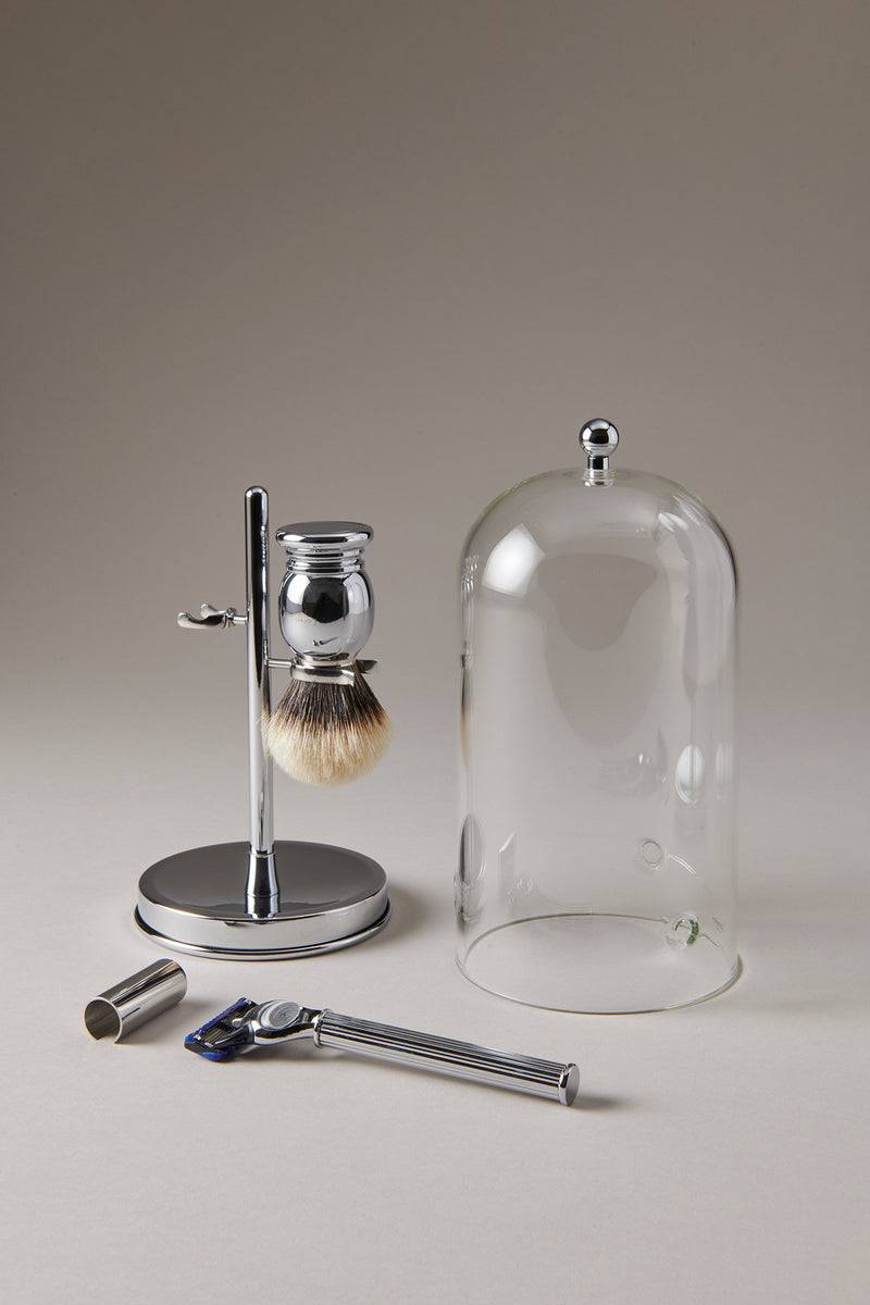 Lorenzi Milano Set barba toilette con campana in Ottone cromato In Linea