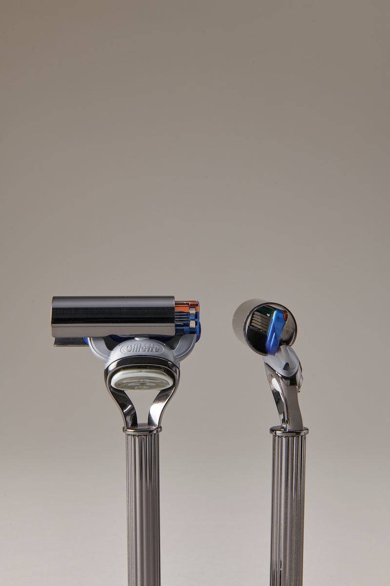 Lorenzi Milano Set barba toilette con campana in Nichel nero Nuovo