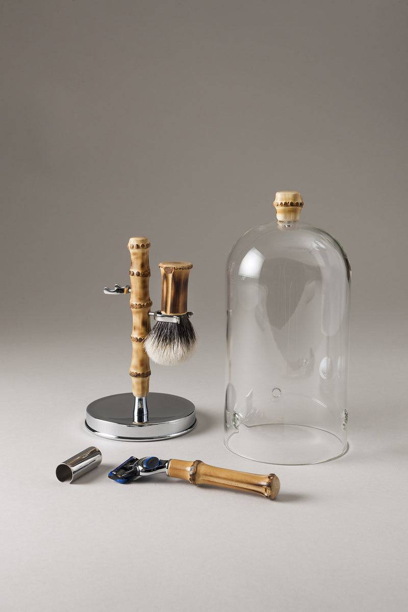 Lorenzi Milano Set barba toilette con campana in Bambù Consegna Veloce