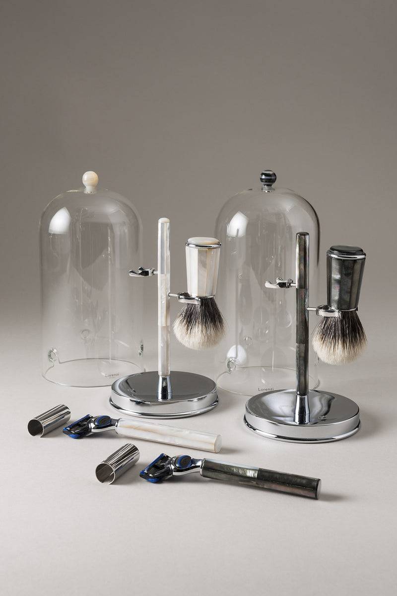 Lorenzi Milano Set barba toilette con campana in Madreperla Sottocosto