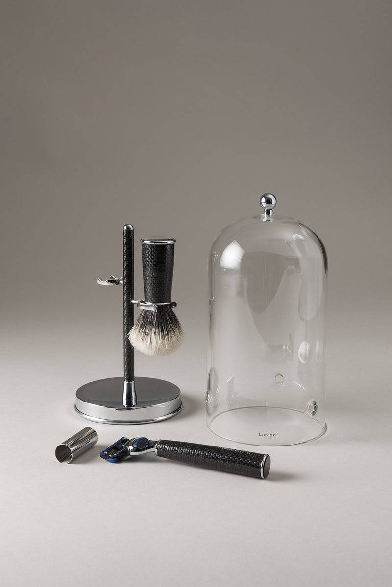 Lorenzi Milano Set barba toilette con campana in Carbonio Novità
