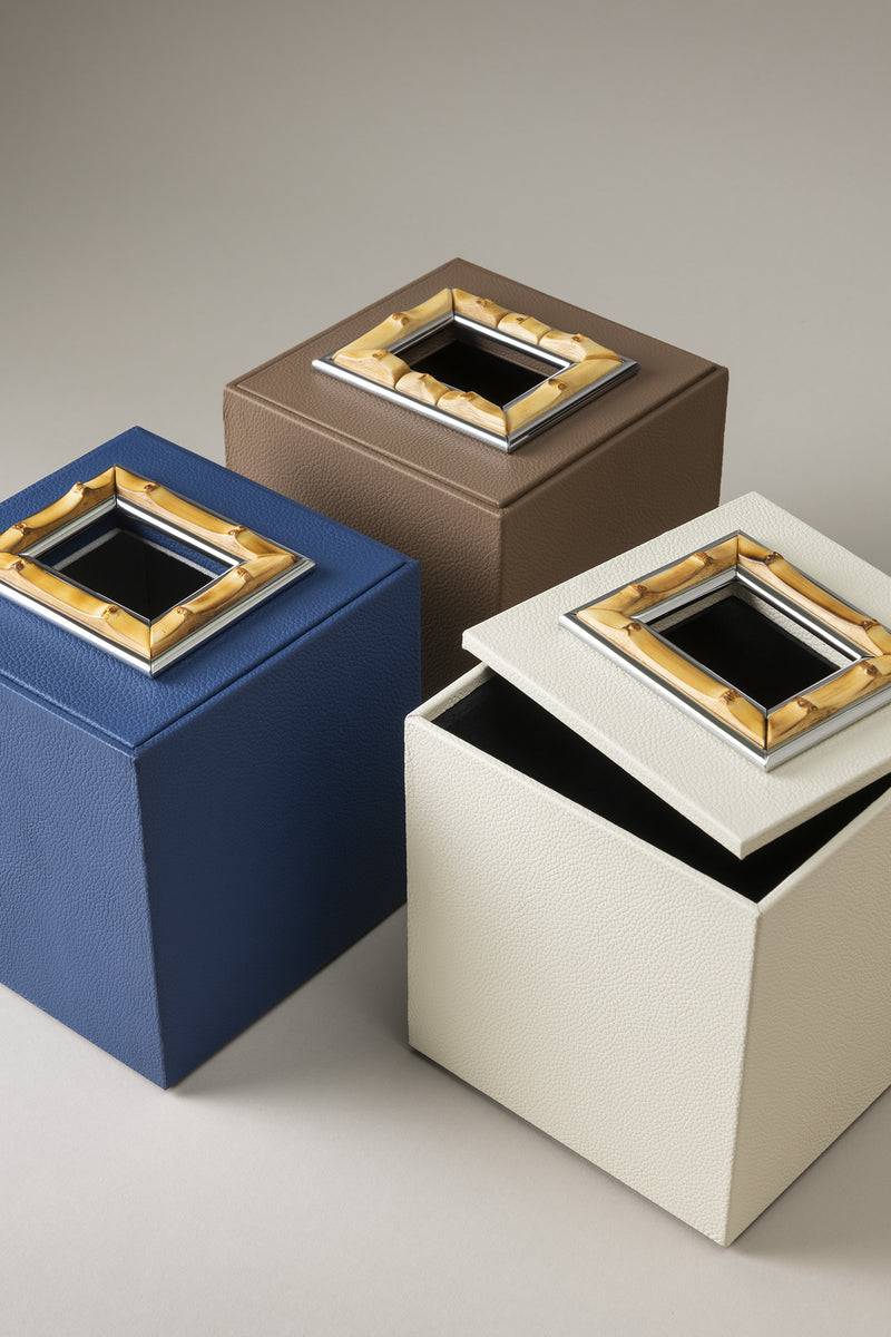 Lorenzi Milano Cubo porta fazzoletti in Bambù Outlet