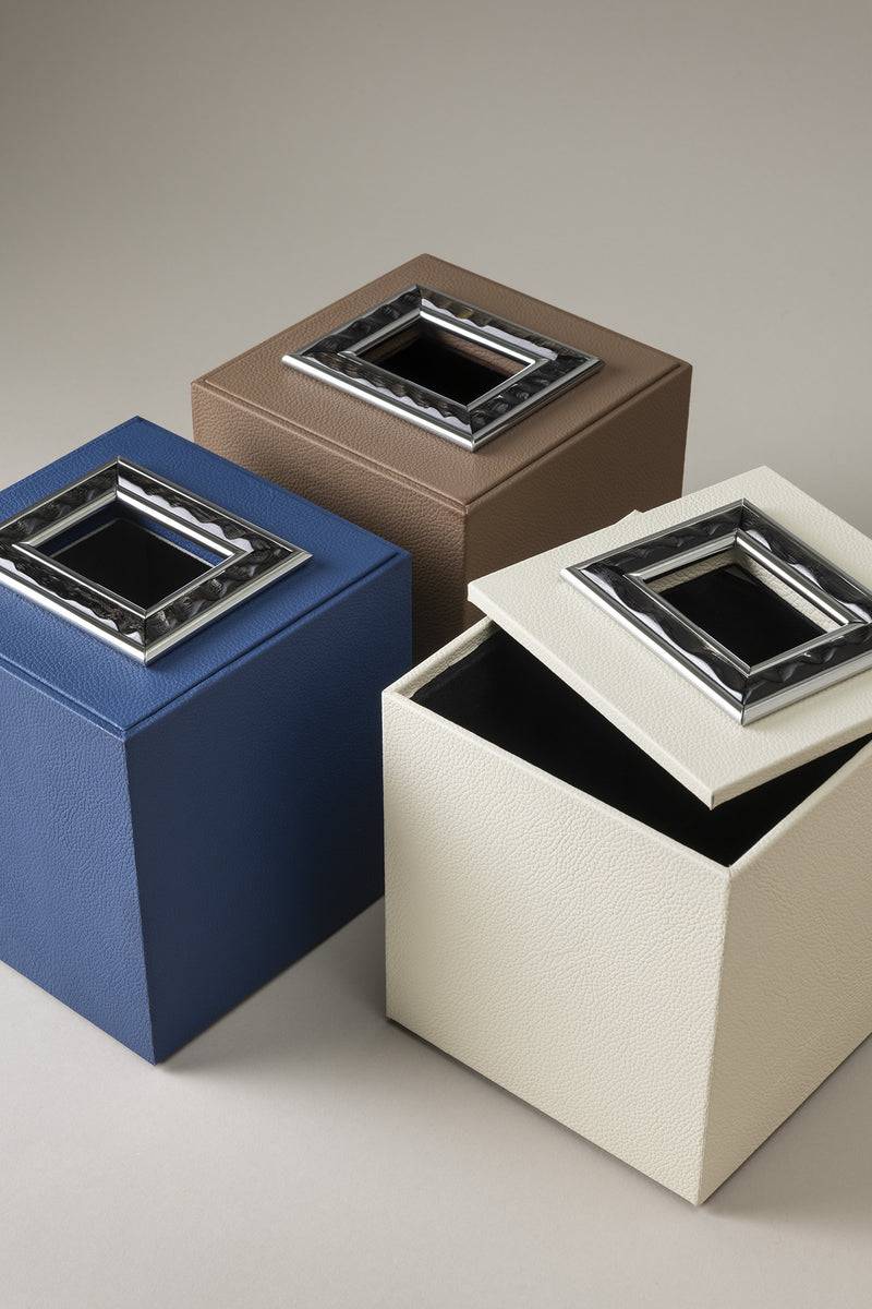 Lorenzi Milano Cubo porta fazzoletti in Orice In Vendita