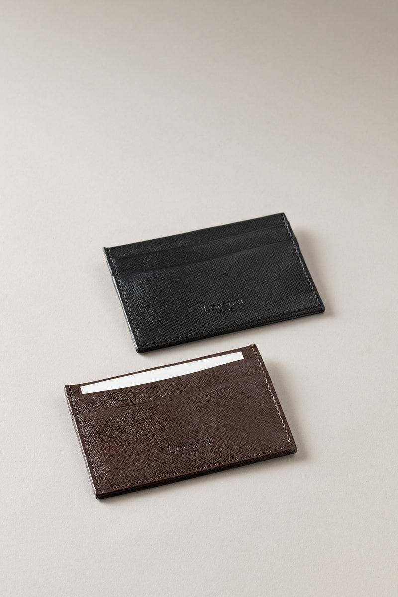 Lorenzi Milano Porta carte di credito 4 in Saffiano Spedizione Gratuita
