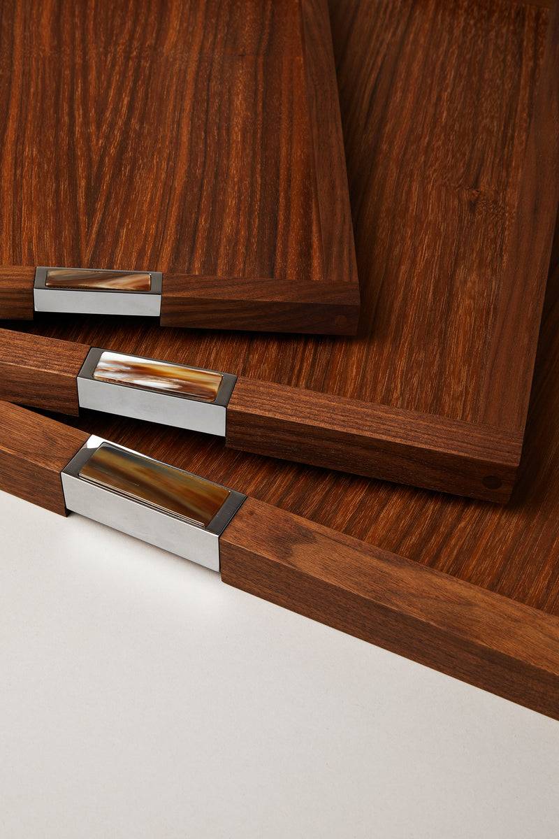 Lorenzi Milano Vassoio Art Déco in Zebu In Linea