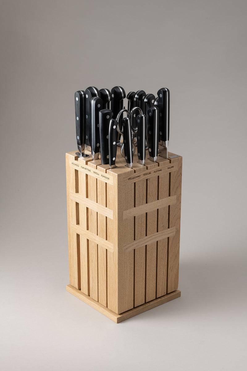 Lorenzi Milano Set coltelli da cucina grande in Noce canaletto Vendita Calda