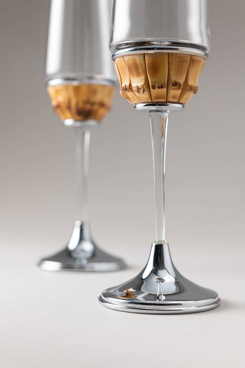 Lorenzi Milano Coppia flute champagne in Bambù Online