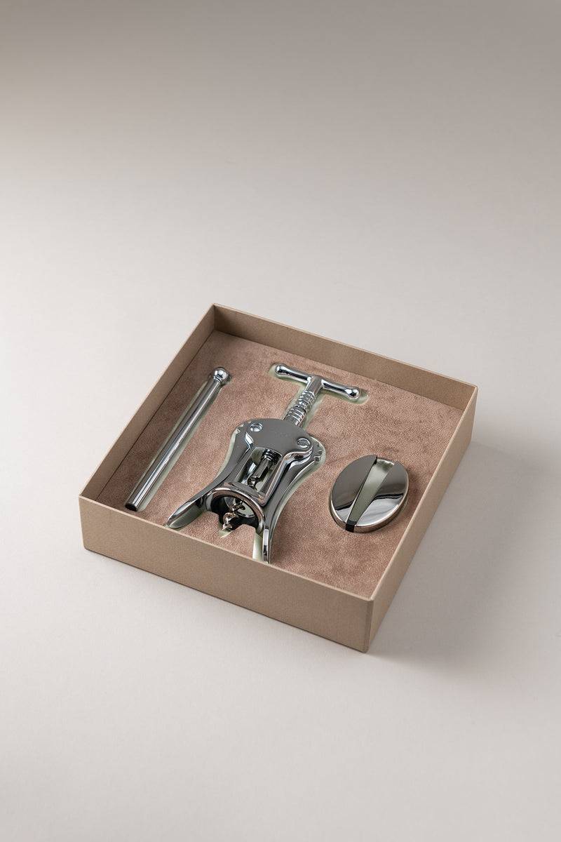 Lorenzi Milano Set vino piccolo in Ottone cromato Trasporto libero internazionale