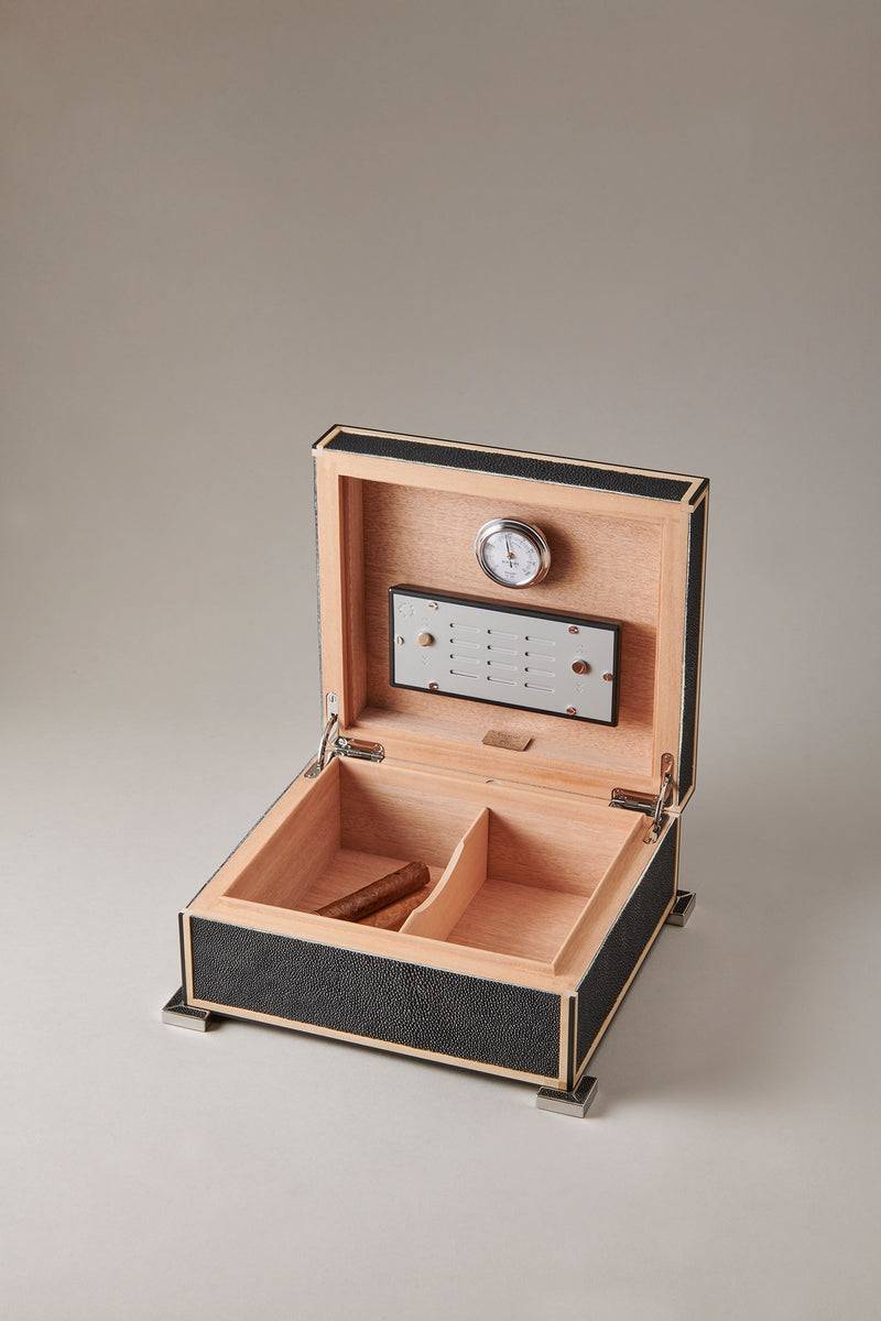 Lorenzi Milano Umidificatore porta sigari piccolo in Galuchat Only for today