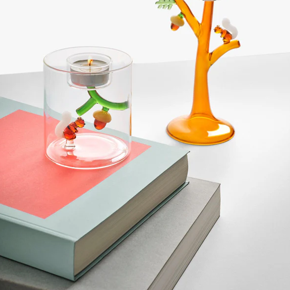 Sbam Design Porta candela in vetro Scoiattolo e ghianda – Woodland Tales Affare Del Giorno