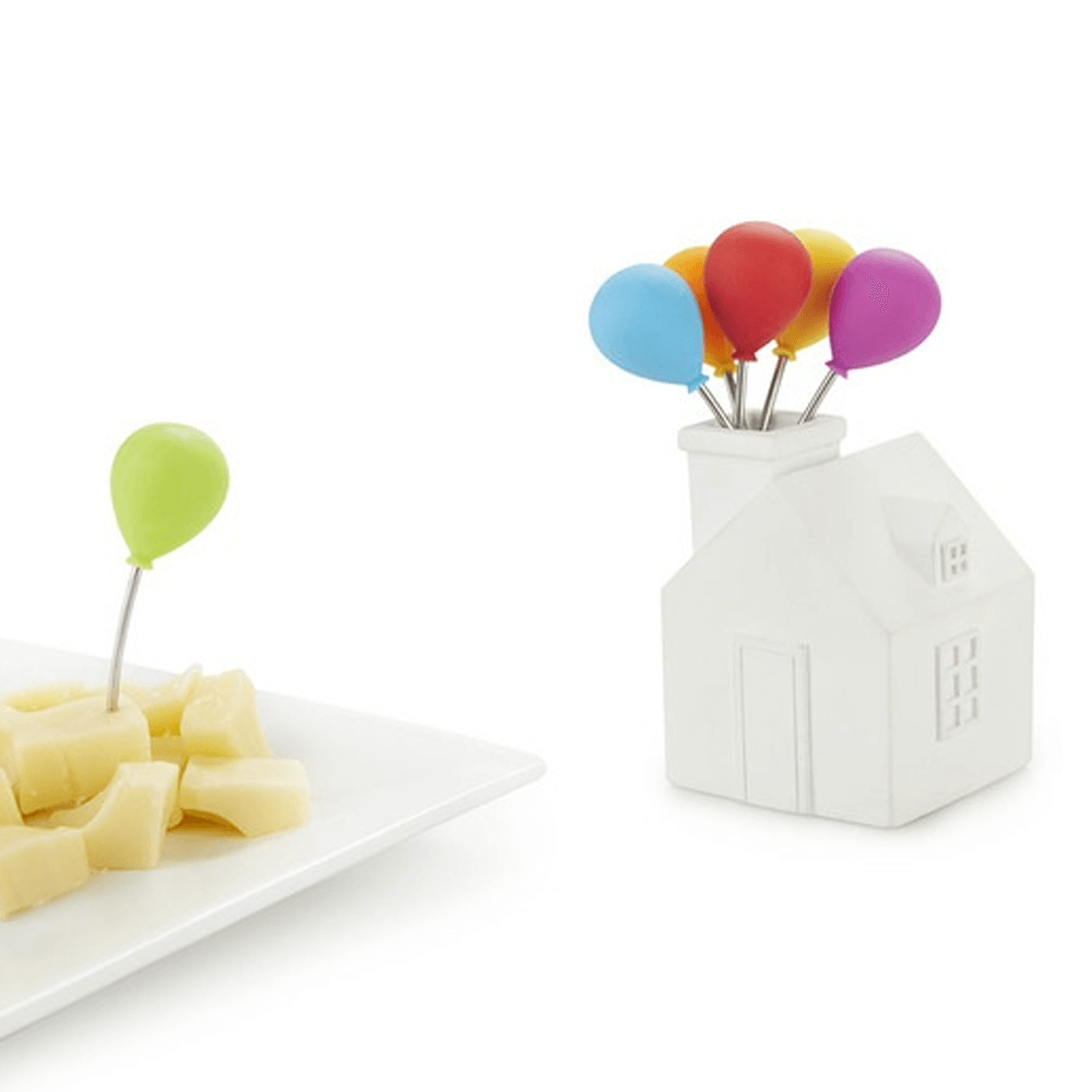 Sbam Design Set di 6 forchettine da aperitivo – House balloon In Vendita