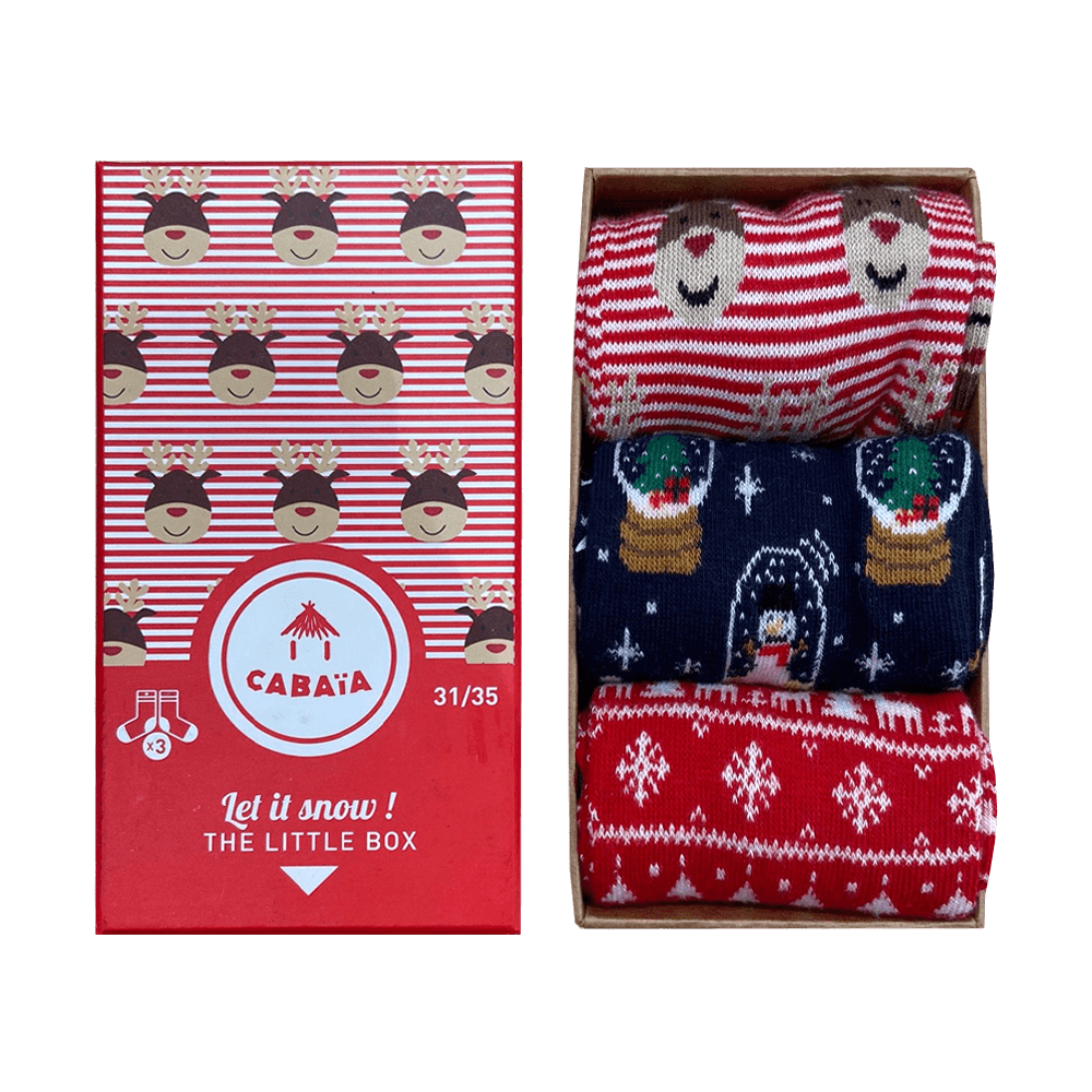 Sbam Design Box di 3 Calze in cotone kids- Let it snow Offerta