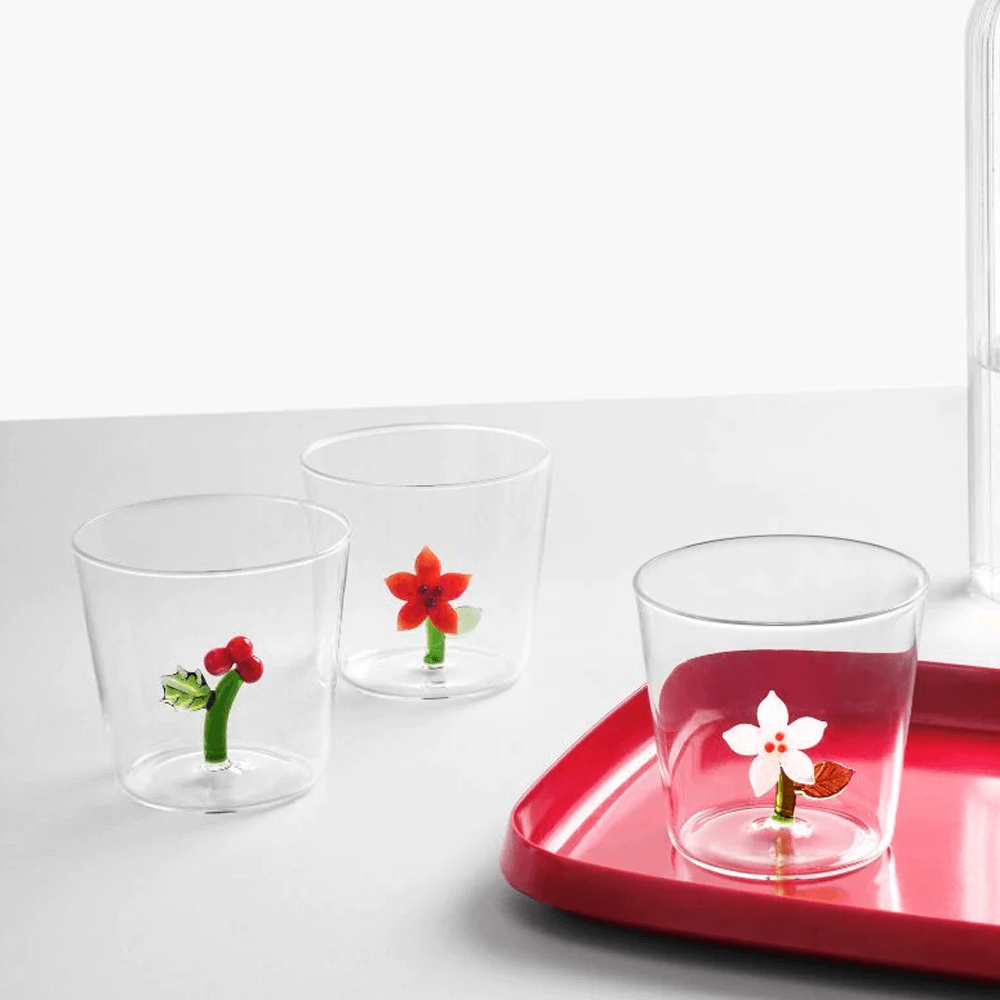 Sbam Design Bicchiere di vetro – Flowers Vendita Calda