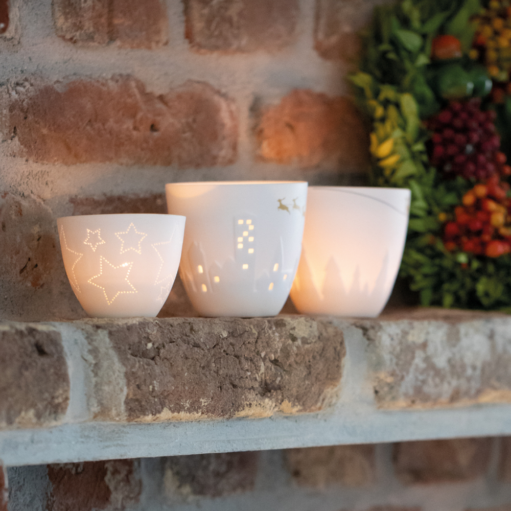 Sbam Design Porta candela in porcellana – slitta babbo natale Qualità Garantita