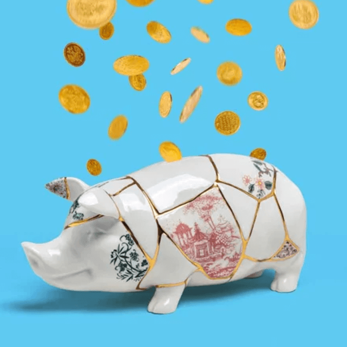 Sbam Design Salvadanaio in porcellana – Kintsugi piggy bank Online Outlet