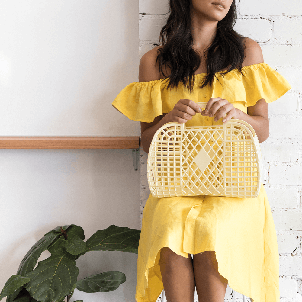 Sbam Design Borsa in plastica colorata – Retro Basket Offerta San Valentino