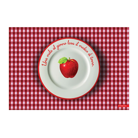 Sbam Design Tovaglietta lavabile Mangia e Impara – Rosso In Linea