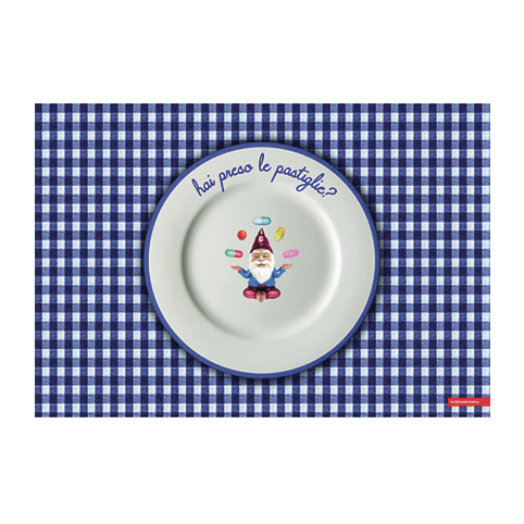 Sbam Design Tovaglietta lavabile Mangia e Impara – Blu chiaro Nuovo