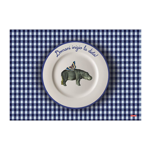 Sbam Design Tovaglietta lavabile Mangia e Impara – Blu chiaro Nuovo