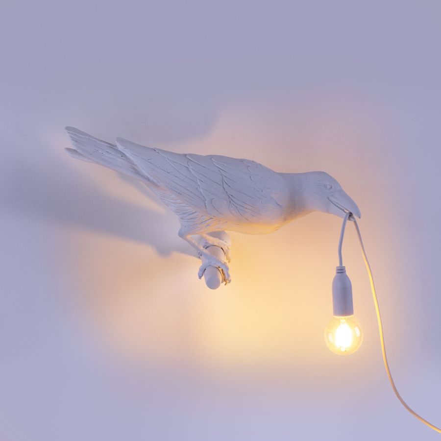 Seletti Bird Lamp White Looking Right OUTDOOR Saldi