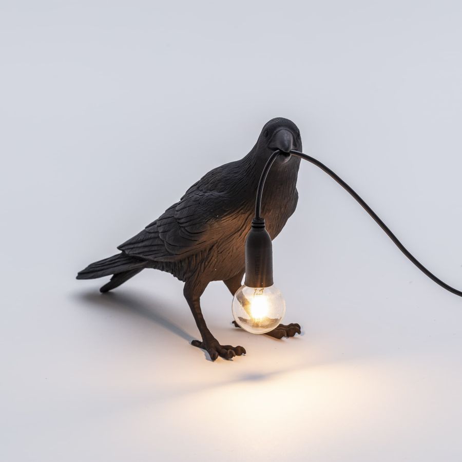 Seletti Bird Lamp Black Waiting OUTDOOR Vendita Calda