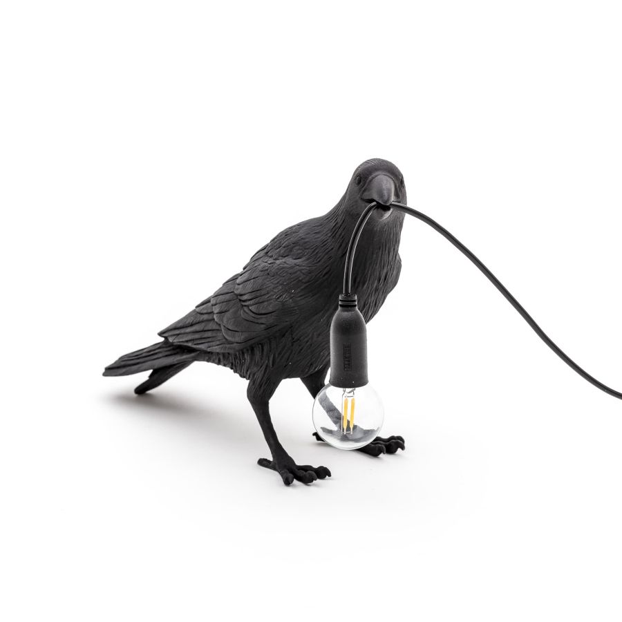 Seletti Bird Lamp Black Waiting OUTDOOR Vendita Calda