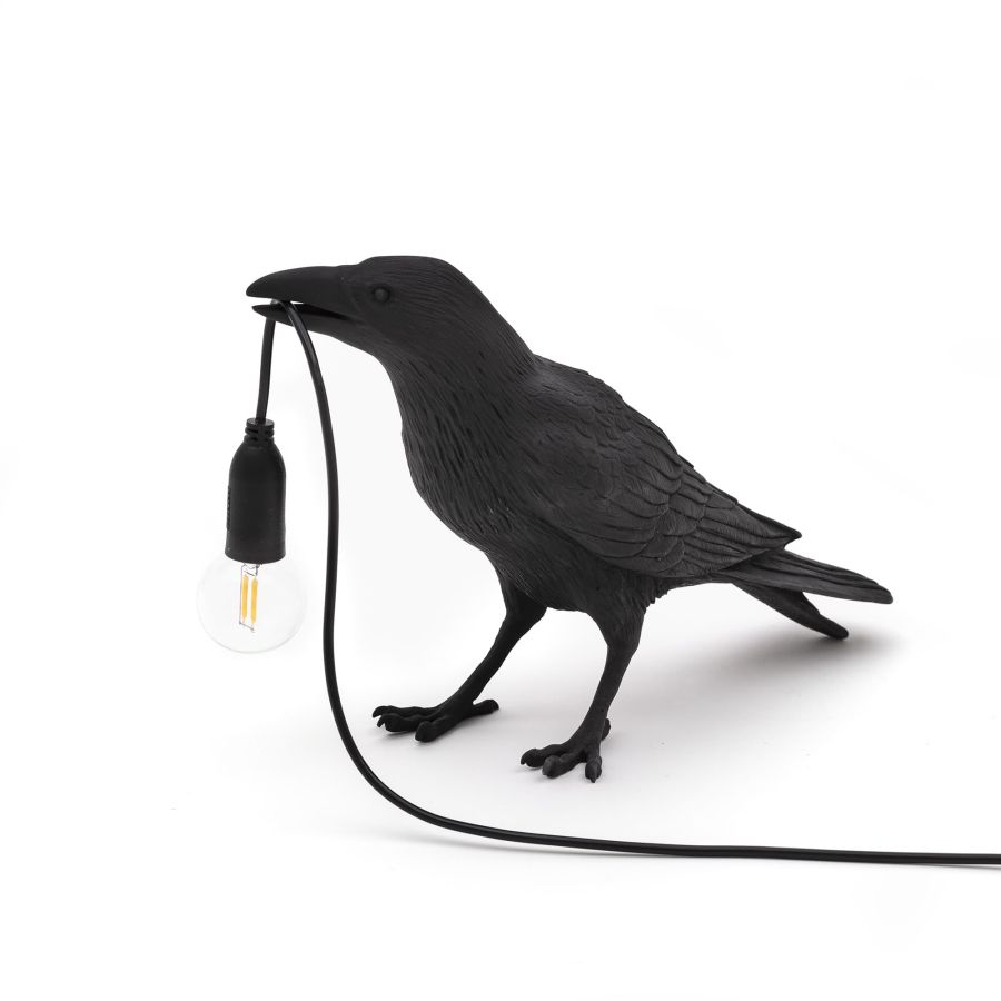 Seletti Bird Lamp Black Waiting OUTDOOR Vendita Calda